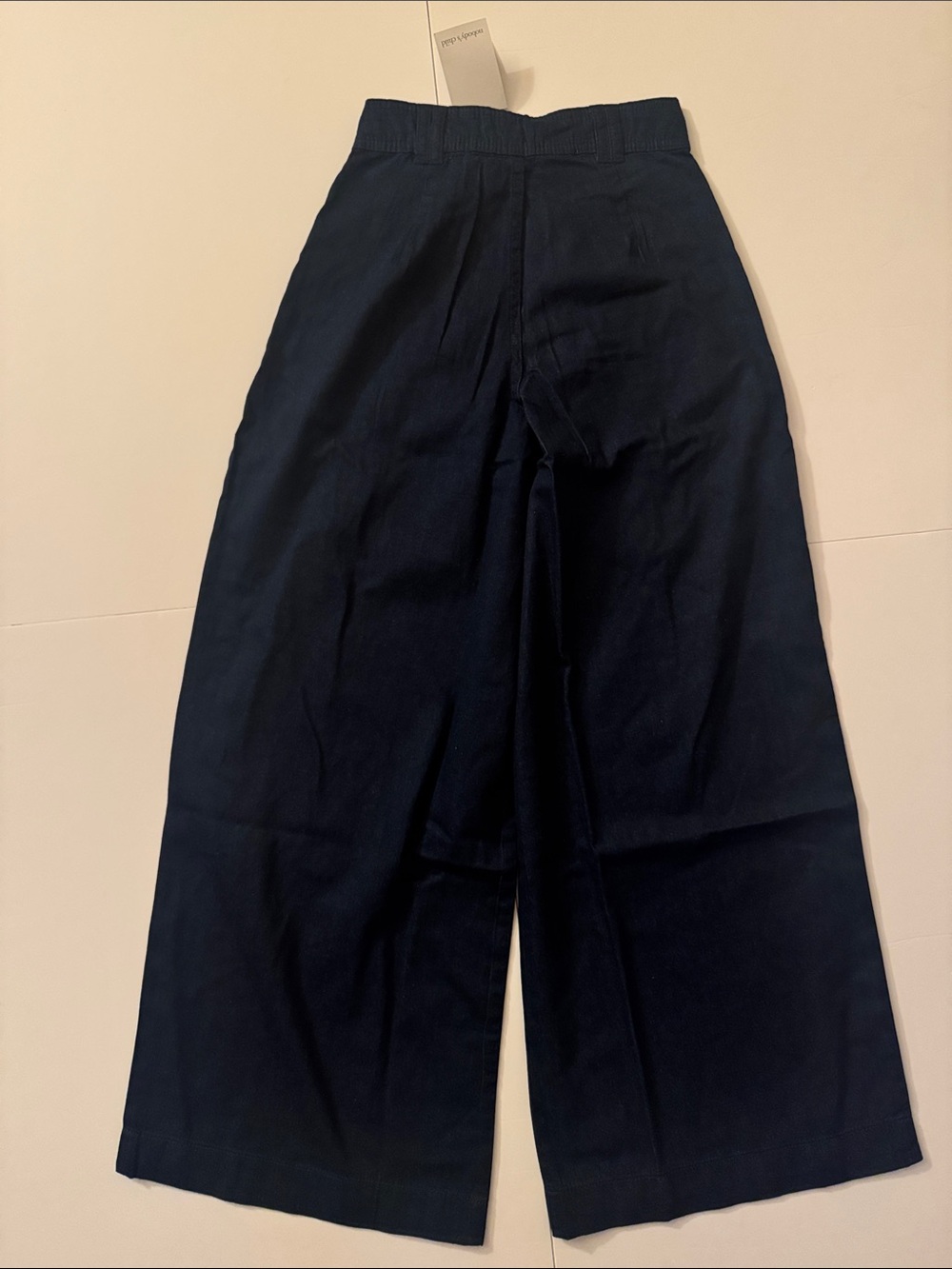 Nobody’s Child Navy Blue Pleated Wide Leg Trousers - Picture 2 of 5